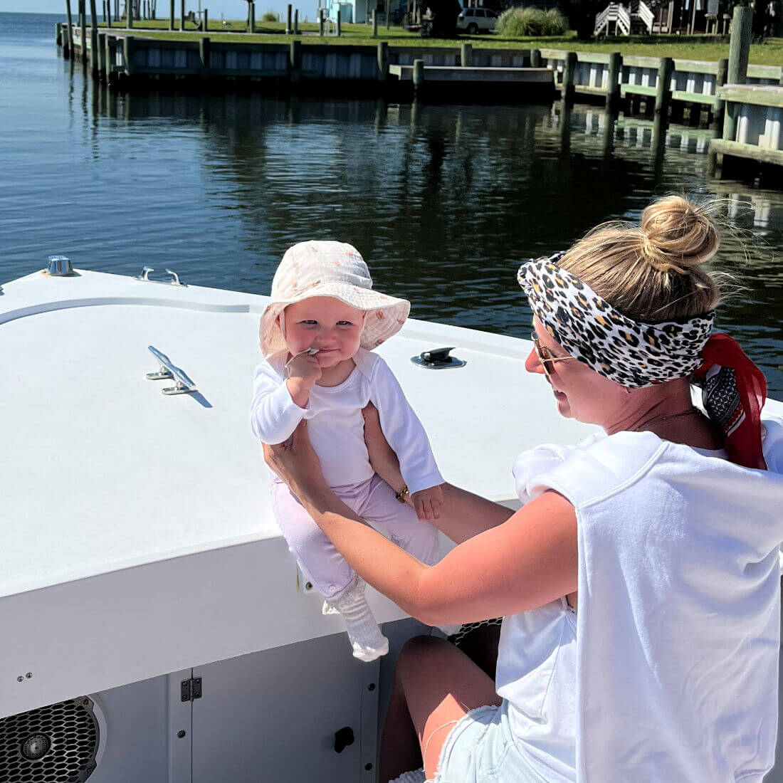 Family enjoys sunset cruise out of Scotch Bonnet Marina.